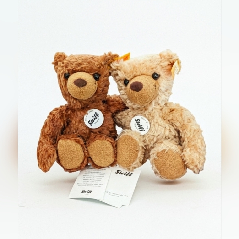 STEIFF 113703 KIMBA & KAI BROWN TAN TEDDY BEARS STUFFED ANIMAL PLUSH TOY NWT